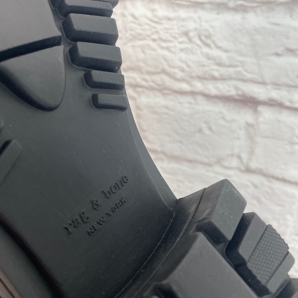 Rag & Bone Shiloh Black Leather Lace-Up Combat Boot Size 7.5 - Picture 9 of 9